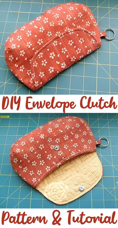 Tela, Patchwork, Sew Envelope Pouch, Fabric Envelope Pouch, Envelope Pouch Pattern, Clutch Diy Tutorial, Small Clutch Purse Pattern, Easy Purses To Sew Simple Free Pattern, Small Purse Sewing Pattern Free