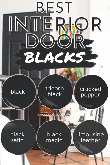 Black Interior Doors With Wainscoting, White House Black Doors Interior, Behr Black Paint For Interior Doors, Interior Doors Black Paint, Black Doors White Walls Interior, Best Black Paint Color For Interior Door, Grey Walls And Black Trim, Black Doors Black Hardware, Black Paint Interior Doors