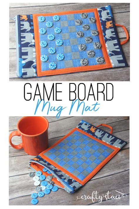 Game Board Mug Mat — Crafty Staci Mug Mat, Knitting Group, Beginner Sewing Projects Easy, Patchwork Quilting, Leftover Fabric, Game Board, Sewing Skills, Love Sewing, Sewing Projects For Beginners