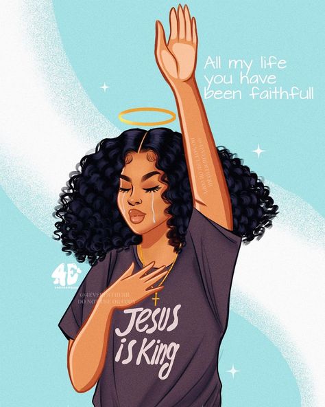 African Cartoon Art, Black Art Pictures Inspiration, Black Woman Art Aesthetic, Healing Art Drawing, Black Women Art Wallpaper, Black Women Drawings, Melanin Art Wallpaper, Praying Cartoon, Jesus Digital Art