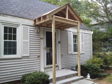 Entry Portico, House Renovation Ideas, Front Door Overhang, Portico Entry, Door Overhang, Front Porch Addition, Porch Awning, Porch Kits, Porch Remodel