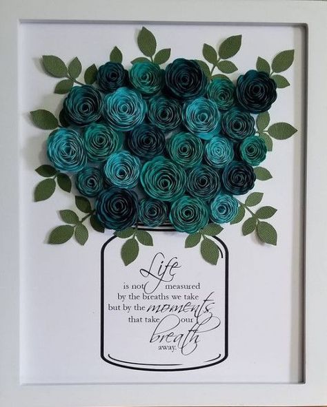 Idee Cricut, Desain Quilling, Paper Flower Art, Folding Origami, Flower Shadow Box, Paper Quilling Designs, Paper Flowers Craft, Diy Mothers Day Gifts, Mors Dag