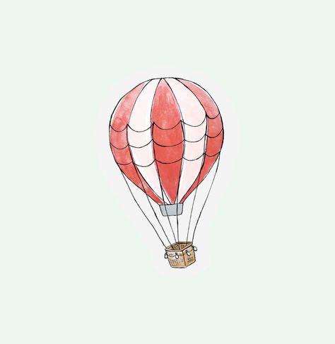 Hot Air Ballon Drawing, Ballon Drawing, Hot Air Balloon Drawing, Hot Air Balloon Tattoo, Air Balloon Tattoo, Cloud Artwork, Hot Air Balloons Art, Parking Spot Painting, Balloon Tattoo