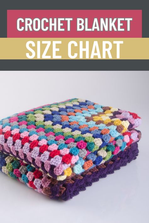 A crochet blanket size chart provides guidelines for creating blankets of various dimensions. It includes standard measurements for common blanket sizes such as crib, throw, twin, full/queen, and king. This chart assists crocheters in planning and adjusting their projects to achieve the desired size and proportions. Blanket Chart Size, Afghan Sizes Chart Crochet, Full Size Crochet Blanket, King Size Crochet Blanket Pattern, Crochet Twin Size Blanket Pattern Free, Queen Crochet Blanket Pattern, Queen Size Crochet Blanket Patterns Free, Crochet Twin Size Blanket, King Size Crochet Blanket Pattern Free