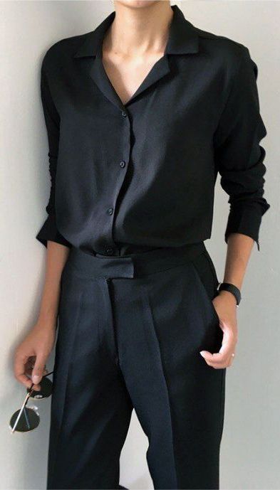 Noir Outfit, Ținute Business Casual, Minimalistic Outfits, Looks Black, Modieuze Outfits, Moda Vintage, Black Women Fashion, 가을 패션, Tomboy Fashion