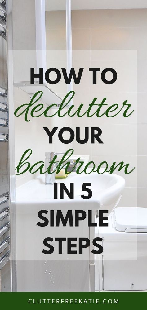 follow these 5 easy steps to declutter and restore order in your bathroom Storage For Bathroom Organizing, How To Organize Bathroom Products, Best Way To Organize Bathroom Cabinet, How To Declutter Bathroom, How To Organize Your Bathroom Cabinets, Small Bathroom Cupboard Organization, How To Organize Your Bathroom Closet, Bathroom Cupboard Storage Ideas, Bathroom Declutter Organizing Ideas