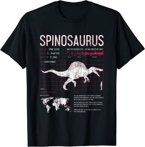 Amazon.com: Spinosaurus Dinosaur Facts T Shirt Mens Womens Kids Science : Clothing, Shoes & Jewelry Dinosaur Tshirt, Dinosaur Facts, Dinosaur Outfit, Kids Science, Science Tshirts, Dinosaur Shirt, Science For Kids, Vneck Tshirt Women, Branded T Shirts