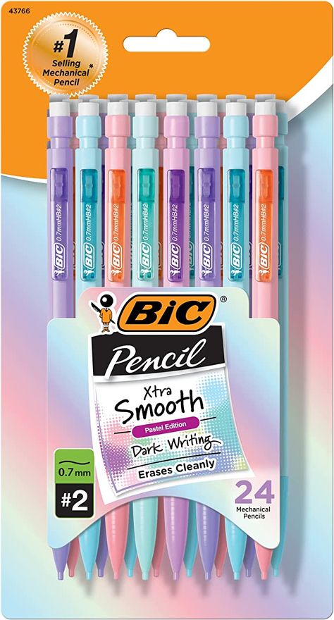 Bic Mechanical Pencils, Bic Pencils, School Wishlist, Back To School List, Preppy School Supplies, Pretty School Supplies, Cute Stationary School Supplies, College Supplies, School Bag Essentials