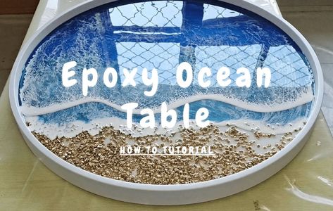 Diy Epoxy Resin Table Top, Round Epoxy Table, Ocean Mural, Ocean Table, Sea Shells Diy, Resin Table Top, Amazing Resin, Diy Table Top, Epoxy Table Top