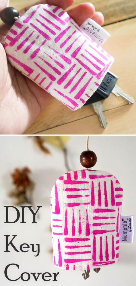 Keychain Cover Tutorial & Pattern Couture, Key Fob Cover Diy, Diy Keychain Pouch, Key Covers Diy Free Pattern, Key Pouch Pattern, Diy Fabric Keychain, Sewing Keychains, Key Covers Diy, Key Fob Sewing Pattern