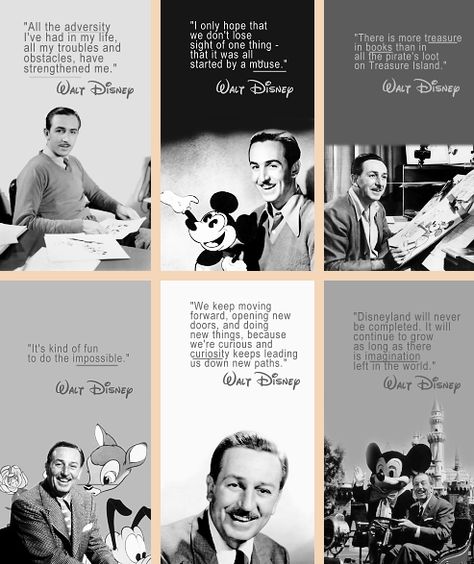 walt disney Disney Quotes Walt Disney, Walt Disney Tattoo Ideas, Walt Disney Inspirational Quotes, Walt Disney Biography, Disney Sayings, Tinkerbell Quotes, Citations Disney, Disney Lessons, Inspirational Quotes Disney