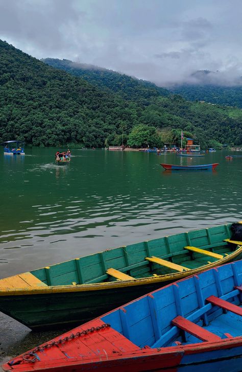 Nepal tour phewa lake aesthetic Nepal pose hills mountain fewa lake Nature, Nepal Flag Aesthetic, Pokhara Aesthetic, Lakeside Pokhara, Pokhara Lakeside, Nepal Aesthetic, Phewa Lake, Nepal Pokhara, Nepal Flag