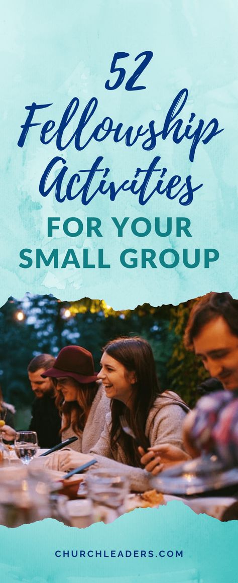 Here's a list of 52 fellowship activities that groups in my church have used through the years. This list is meant to serve as an idea starter for your group so you can come up with your own activities and plans for implementing them. The key is to do it together. #smallgroup #fellowship #fellowshipideas #womensministry #churchfellowship Women Bible Study Ideas Activities, Couples Fellowship Ideas, Group Get Together Ideas, Lifegroup Ideas Small Groups, Get To Know You Games For Adults Small Groups, Initiation Ideas Activities, Ideas For Christian Womens Groups, Large Group Event Ideas, Small Group Devotion Ideas