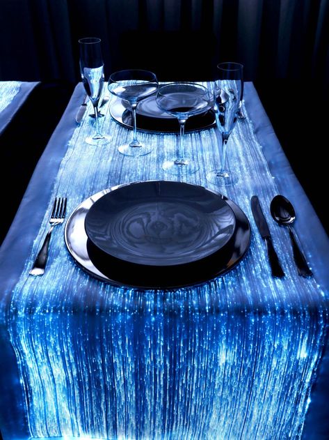 Fiber Optic Table Runners for Special Atmospheres: DreamLux Event Table Design, Interior Lighting Design, Doctor Who Wedding, Tardis Blue, Linen Cabinets, Geek Wedding, Star Wars Wedding, Fibre Optics, Master Room