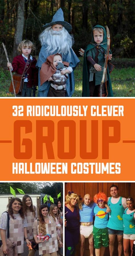 32 Ridiculously Clever Group Halloween Costumes Office Group Halloween Costumes, Work Group Halloween Costumes, Teacher Halloween Costumes Group, Halloween Kostüm Baby, 4 Person Halloween Costumes, Team Halloween Costumes, Funny Group Halloween Costumes, 3 Person Halloween Costumes, Karneval Diy