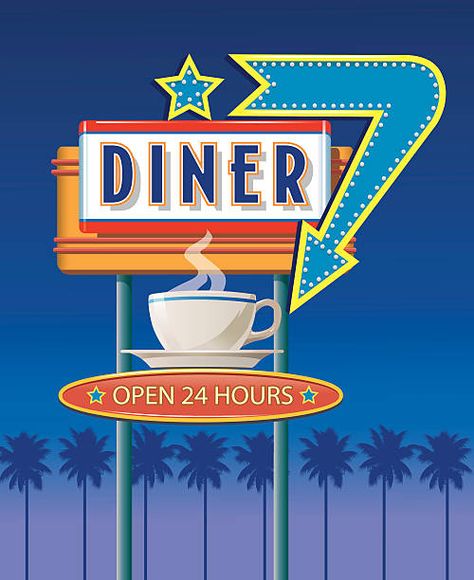 1,105 Retro Diner Photos and Premium High Res Pictures - Getty Images Neon Diner, Diner Logo, Diner Menu, Diner Sign, 50s Diner, Menu Layout, Vintage Advertising Art, Retro Diner, American Diner