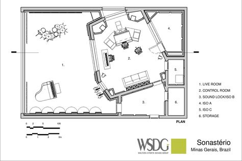 Minas Gerais, Presentation Drawing, Studio Plan, Music Studio Design, Studio Floor Plans, Record Room, Cinema Design, Recording Studio Design, Glass Building