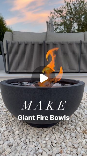 Make A Fire Pit, Fire Pit With Rocks, Serenity Garden, River Rock Garden, Outdoor Patio Diy, Fire Pots, Diy Outdoor Table, Fire Pit Bowl, Diy Bowl