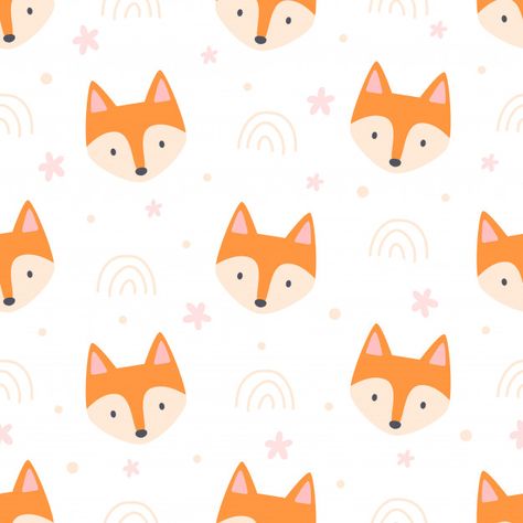 Cute Fox Wallpaper, Baby Logo Design, Fox Cute, Cute Patterns, Iphone Wallpaper Sky, Character Cartoon, Wallpaper Stickers, Cute Pastel Wallpaper