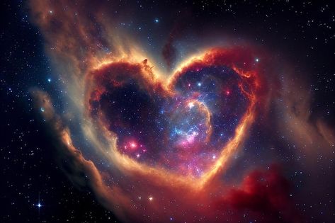 Heart shaped galaxy nebula and milky way... | Premium Photo #Freepik #photo #supernova #galaxy-universe #cosmic #red-galaxy Heart Shaped Galaxy, Orion Nebula Tattoo, Milky Way Illustration, Supernova Aesthetic, Nebula Aesthetic, Heart Universe, Red Universe, Way Illustration, Heart Nebula