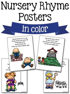 Nursery Rhyme Posters: Free Printables Organisation, Nursery Rhyme Printables, Nursery Rhymes Preschool Activities, Nursery Rhyme Lessons, Free Nursery Rhymes, Rhyming Preschool, Nursery Rhyme Crafts, Nursery Rhymes Preschool, Nursery Rhyme Theme