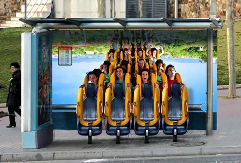 Aventura Park, Guerilla Marketing Examples, Guerrilla Advertising, Bus Stop Design, Guerrilla Marketing, Clever Advertising, 광고 디자인, Experiential Marketing, Street Marketing