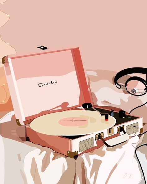 DIGITAL ART on Instagram: “Girl, put your records on, tell me your favorite song 🎼 • • #recordplayer #vinylrecords #urbanoutfittershome #urbanoutfitters #digitalart…” Record Player Illustration, Notion Library, Procreate Pocket, Record Wall Art, Aesthetic Paintings, New Nature Wallpaper, Urban Outfitters Home, Procreate Art, Pink Icon