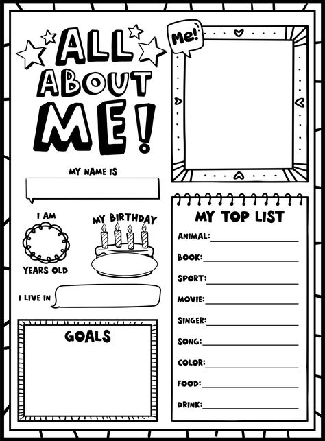 All About Me Poster Printable Free, Info About Me Template Aesthetic, Printable All About Me Worksheet, All About Me Poster Ideas High School, Aesthetic About Me Template, All About Me Slideshow Ideas, Instagram About Me Template, All About Me Template Preschool, All About Me Aesthetic Template