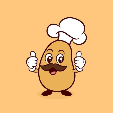 Kawaii, Potato Drawing Illustration, Potato Character Design, Potato Illustrations, Cute Potato Cartoon, Potatoes Cartoon, Mascot Design Character, Potato Cartoon, Potato Character