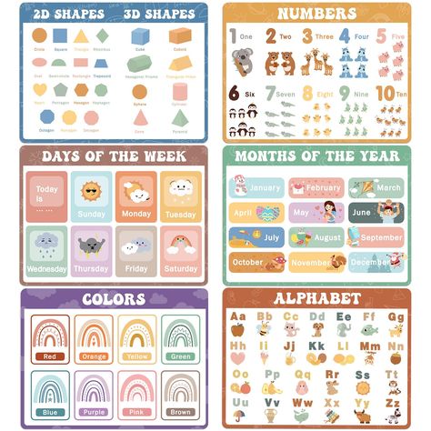 PRICES MAY VARY. 【Educational for Kids Placemats】You will receive 6 preschool education learning placemats, featuring 6 different designs including colors, shapes, letters, numbers, months, and dates themes. These excellent early education tools help you incorporate early learning into your child's daily life, turning dinnertime into a time for learning. Perfect for preschool and elementary school children. 【Easy to Clean】Preschool educational placemats are a great way to make mealtime easier an Montessori, Preschool Placemats, Kids Placemats, Placemats For Kids, Boho Toddler, Infant Care, Placemats Kids, Montessori Homeschool, 2d Shapes