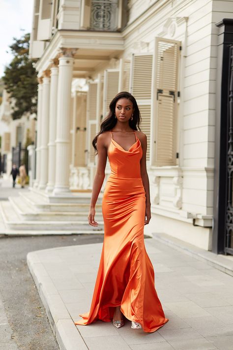 Orange Silk Dresses, Ball Gowns Orange, Satin Orange Dress, Orange Formal Dress, Orange Satin Fabric, Orange Evening Dresses, Orange Satin Dress, Orange Prom Dress, Orange Formal Dresses