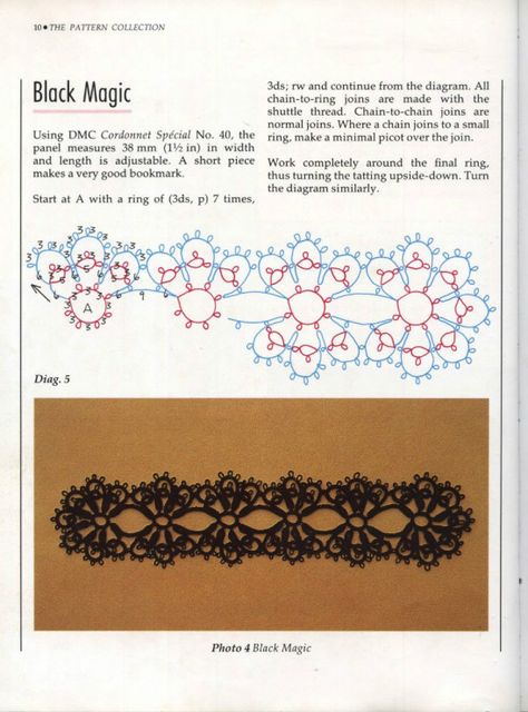 Gallery.ru / Фото #5 - Tatting with visual partterns Mary Konio Inna - mula Tatting Bracelet, Tatting Patterns Free, Tatting Necklace, Needle Tatting Patterns, Shuttle Tatting Patterns, Tatting Earrings, Tatting Tutorial, Tatting Jewelry, Needle Tatting