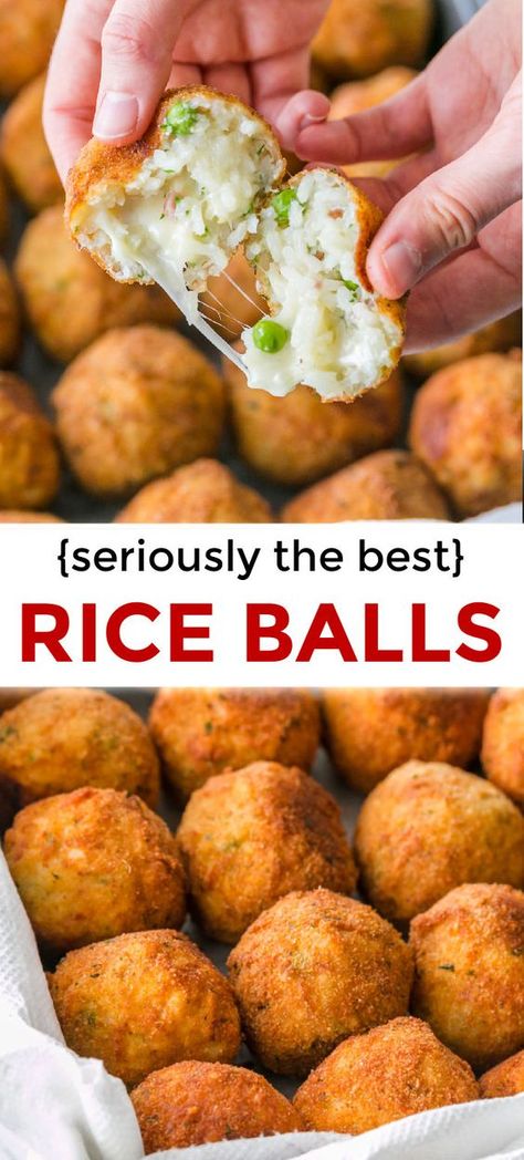 Cheese Arancini Balls, Easy Arancini Recipe, Rice And Cheese Balls, Ham And Cheese Arancini, Rice Croquettes Italian, Ham And Cheese Arancini (italian Fried Rice Balls), Gluten Free Rice Balls Recipe, Deep Dish Recipes, Rice Fritters Recipes