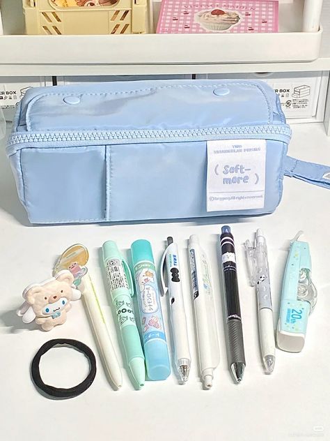 #Blue #White #Sanrio #Cinnamoroll #Stationary #School Supplies #Pens #Cute pens #Erasers #Blue pens Kawaii, Cinnamoroll Stationary, Stationary School Supplies, Pens Cute, School Pencil Case, Sanrio Cinnamoroll, Stationary Supplies, Stationary School, Cute Stationary