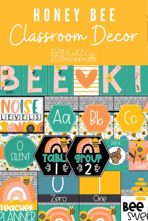 Honey Bee Decor Diy, Medium Ash Blonde Hair Color, Bee Decor Diy, Medium Ash Blonde Hair, Bee Classroom Decor, Preschool Classroom Themes, Boho Rainbow Classroom Decor, Ashley Mckenzie, Plants Classroom