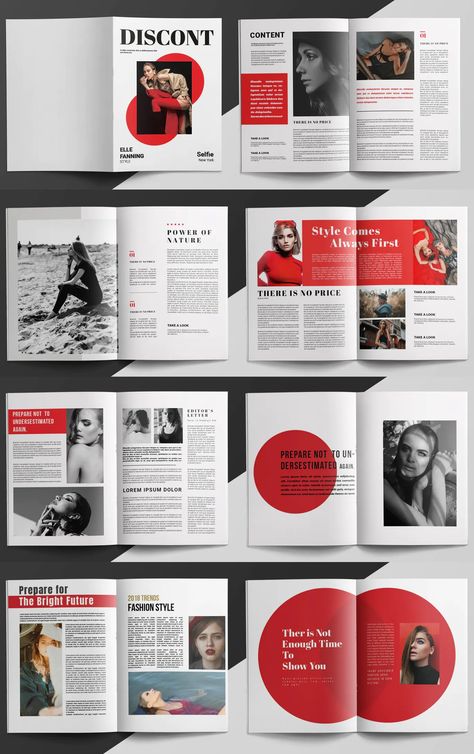 Fashion Magazine Layout InDesign - 20 pages Fashion Report Layout Design, Magz Layout Design, Magazines Layout Design, Indesign Report Layout, Fashion Booklet Layout, Magazine Book Design, Magazine Ideas Inspiration, Good Magazine Layout, Indesign Book Layout