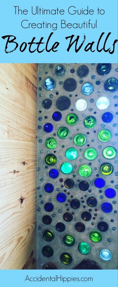 Bottles walls are great in cordwood, cob, and earthship building designs. This guide will show you everything we learned about making and building with bottle bricks so that you can do it too. Glass Bottle Bricks, Natural Home Interior, Bottle Bricks, Glass Bottle Wall, Dream Greenhouse, Upcycle Bottles, Bottle Window, Cob Homes, Wine Bottle Wall