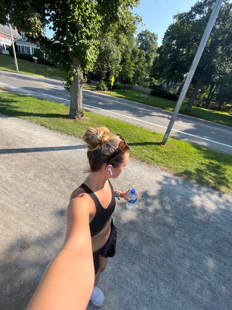 Walking Summer Aesthetic, Summer Morning Walk Aesthetic, Active Summer Aesthetic, Solo Summer Aesthetic, Healing Summer Aesthetic, Summer Walks Aesthetic, Healthy Summer Aesthetic, Summer Workout Aesthetic, Pe Aesthetic