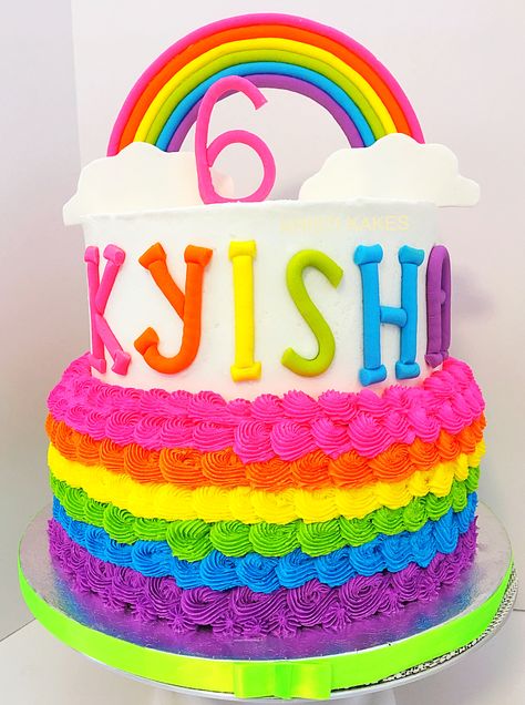 Neon Party, Neon Rainbow Birthday Cake, Neon Rainbow Cake, Neon Cake, Inside Cake, Rainbow Birthday Cake, Neon Rainbow, Rainbow Birthday, Rainbow Cake