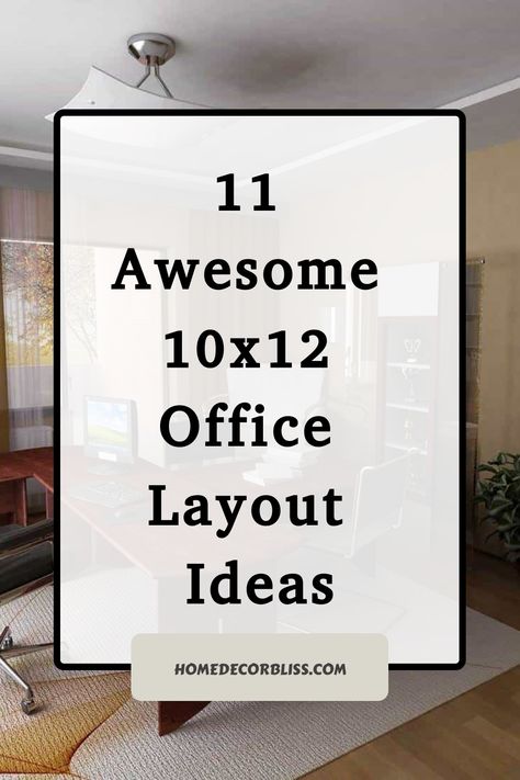 Office Layout Ideas 10x20 Office Layout, 12 X 12 Office Design, Office Den Combo Layout, Small Office Studio Ideas, Small Area Office Ideas, Small Bedroom Home Office Ideas Layout, Home Office Dark Wood Desk, Efficient Office Layout, Office Functional Layout