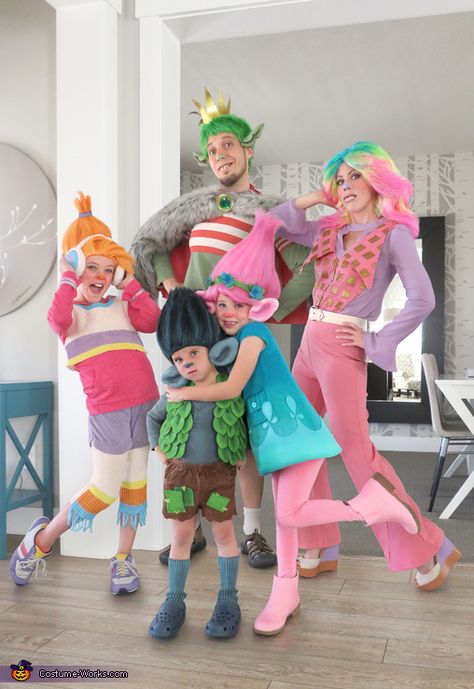 Troll Costume Diy, Troll Halloween Costume, Matching Family Halloween Costumes, Family Themed Halloween Costumes, Family Costumes Diy, Troll Costume, Family Halloween Costume, Halloween Costumes For Family, Themed Halloween Costumes