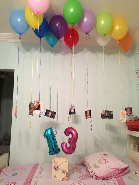 13 Birthday Sleepover, 13th Birthday Surprise Ideas, Party Ideas For 13th Birthday Girl, Diy 13th Birthday Decorations, 13th Birthday Balloon Ideas, 13th Birthday Picture Ideas, 13th Birthday Decorations Girl, 13 Th Birthday Party Ideas Girl, Pre Teen Birthday Party Ideas