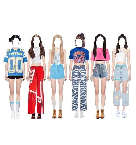 K-pop outifs Girl Group 6 members para sua Dr 6 Member Kpop Outfit, Gg Outfits, Indoor Plant Styling, Kpop Clothes, Background Fashion, Kpop Fits, Plant Styling, Group Outfits, Kpop Concert Outfit