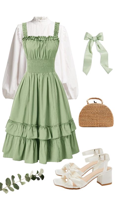 Modest summer spring outfit #modest #modestsummeroutfit #modestfashion #modestoutfits #apostolicpentecostal #apostolic #christiangirl #churchfit #churchoutfit #springoutfit #summeroutfit #cottagecore Cottagecore Outfit Ideas, Modest Summer Outfit, Cottagecore Outfit, Mode Kylie Jenner, Haine Diy, Cottagecore Outfits, Modesty Outfits, Cute Modest Outfits, Cottagecore Fashion