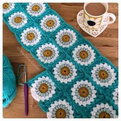 The Aqua Sunburst Blanket – Little Dove Designs Crochet Squares, Turquoise Blanket, School Holiday, Crochet Blog, Shades Of Turquoise, Hexagon Pattern, Crochet Square, Progress Pictures, School Holidays