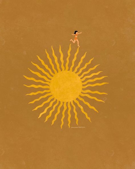 Wellness Illustration Graphic Design, Soleil Aesthetic, Wellness Illustration, Sunshine Drawing, Sunshine Background, Song Illustration, Sunshine Illustration, Walk Two Moons, Art Soleil