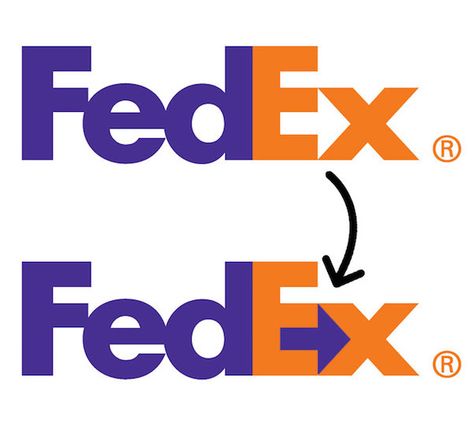 LePage- logos and logotypes- FedEx- FedEx's logo is one of the most successful uses of plain typography in the graphuc design world due largely in part to the arrow the capital E and lowercase x make Fedex Logo Design, Logos With Hidden Meanings, Famous Typography Logos, Famous Logos Symbols, S Logo Design Ideas, Words Logo Design, 4 Logo Design, Creative Typography Logo, Illustrative Typography