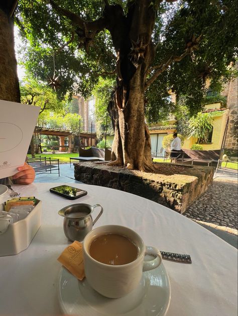 Coffee, courtyard, travel, aesthetic, cafe, morning, outside Cafe View Aesthetic, Quiet Cafe Aesthetic, Coffee In Garden Aesthetic, Europe Cafe Aesthetic, Sitting In Cafe Aesthetic, Chill Cafe Aesthetic, Afternoon Coffee Aesthetic, Morning Coffee Outside, Cafe Core Aesthetic