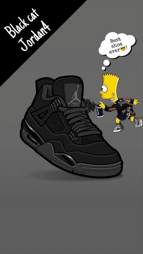 free wallpapers 4K nike jordan 4, sneaker, black, bart simpson, spray can, paint, lettering, art for mobile and desktop Black Jordan Wallpaper, Black Bart Simpson, Nike Jordan 4, Nba Shoes, Jordan Shoes Wallpaper, Wallpaper Nike, Paint Lettering, Night Architecture, Funny Lockscreen