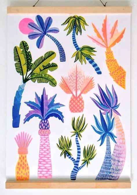 Tropical Trees Illustration, Tropical Tree Illustration, Jungle Tree Illustration, Abstract Tree Illustration, Palm Graphic Design, Palms Drawing, Palm Trees Drawing, Coconut Tree Illustration, Palm Tree Print Pattern